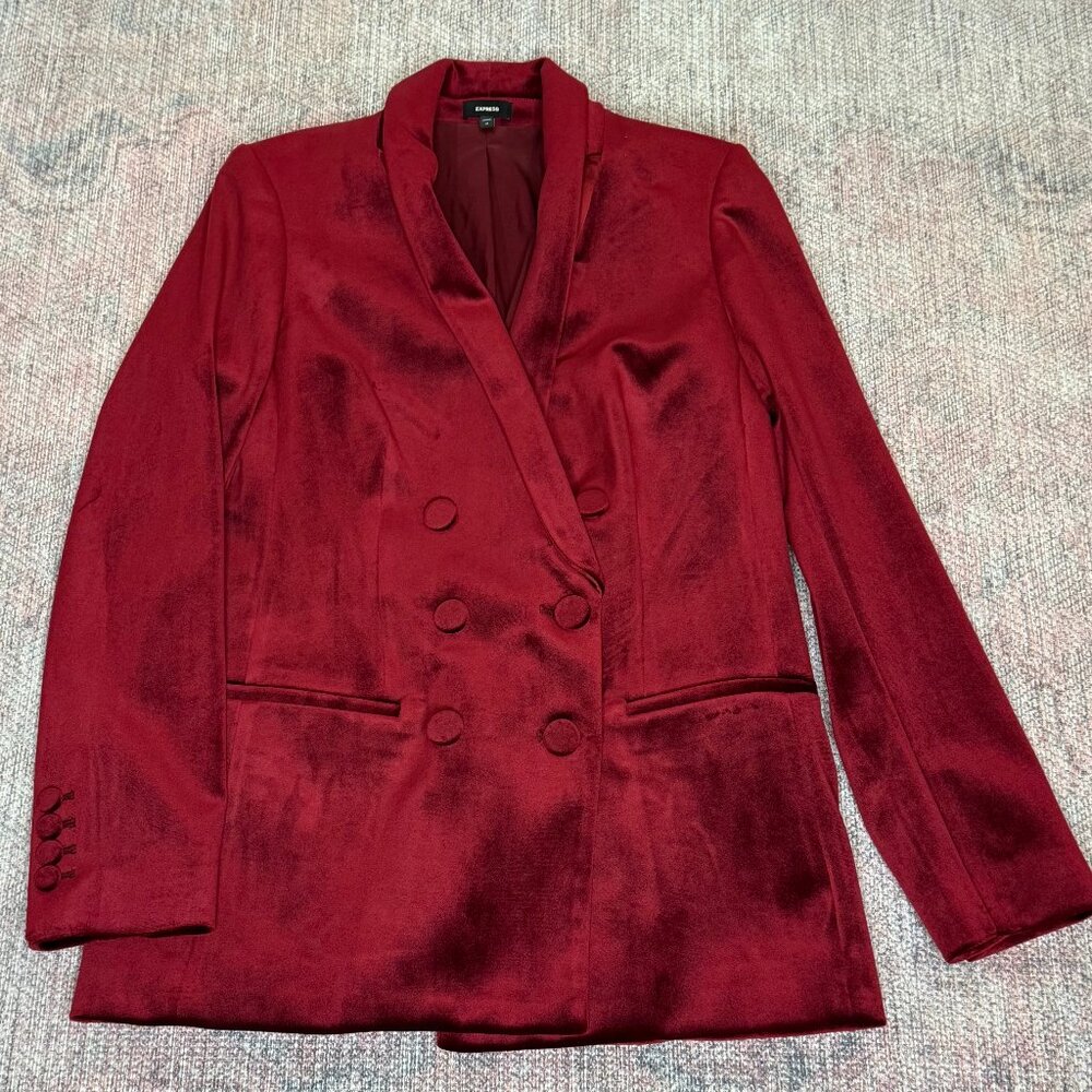 Express Velvet Double Breasted Shawl Collar Blazer M